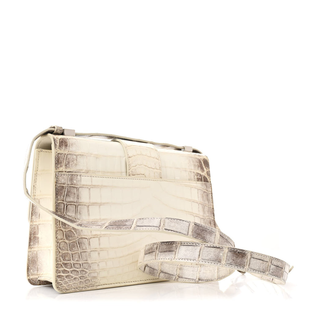 Niloticus Crocodile Himalaya 30 Montaigne Flap Bag Latte