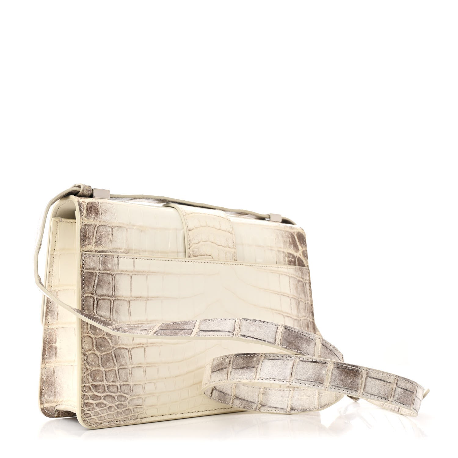 Niloticus Crocodile Himalaya 30 Montaigne Flap Bag Latte