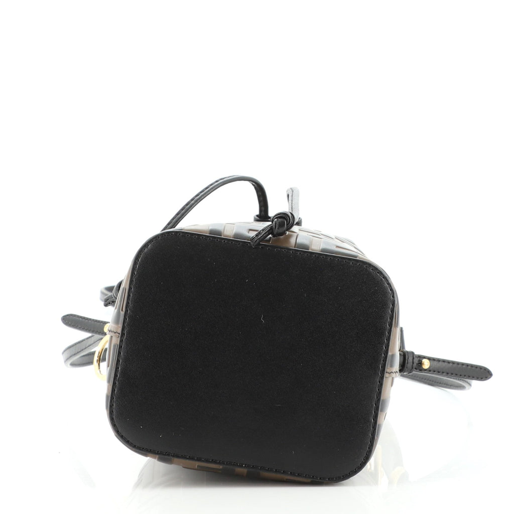 Mon Tresor Bucket Bag Zucca Embossed Leather Mini