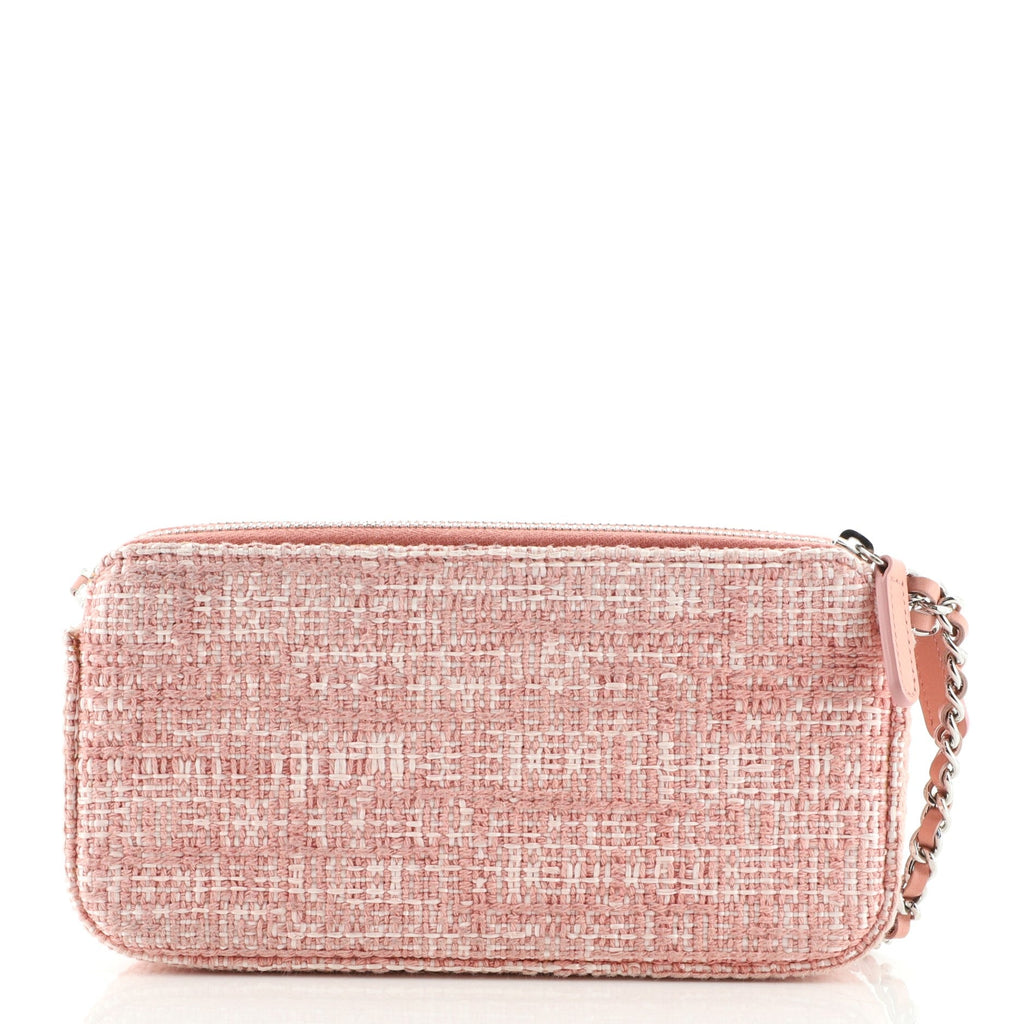 Deauville Double Zip Clutch with Chain Raffia