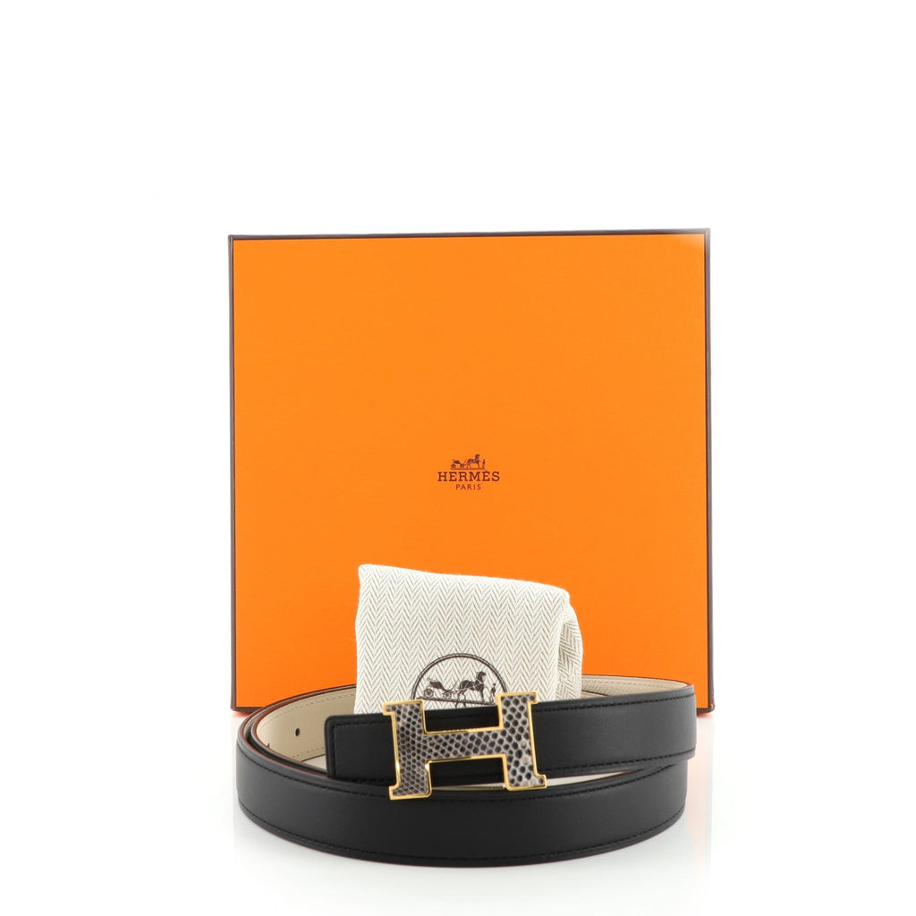 Constance Reversible Belt Leather with Lizard Thin 80