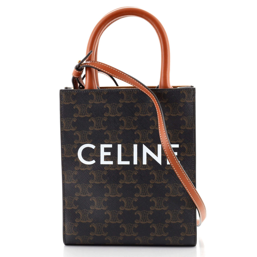 Vertical Cabas Tote Triomphe Coated Canvas Mini