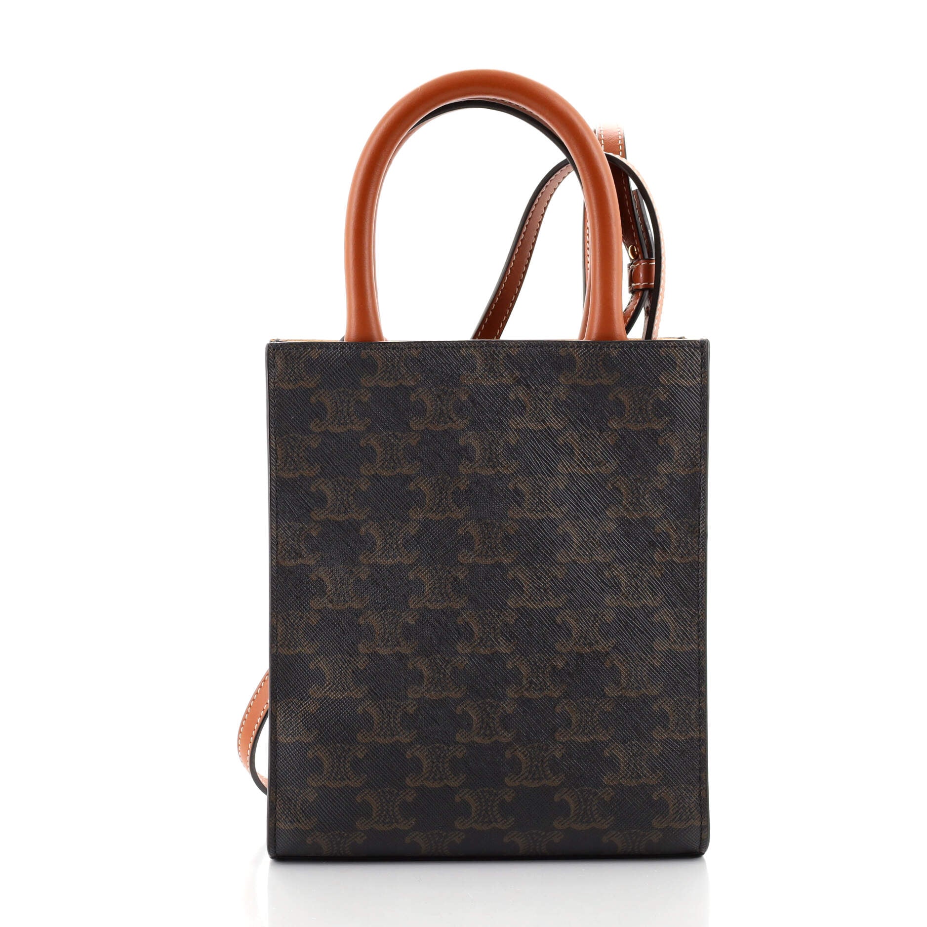 Vertical Cabas Tote Triomphe Coated Canvas Mini