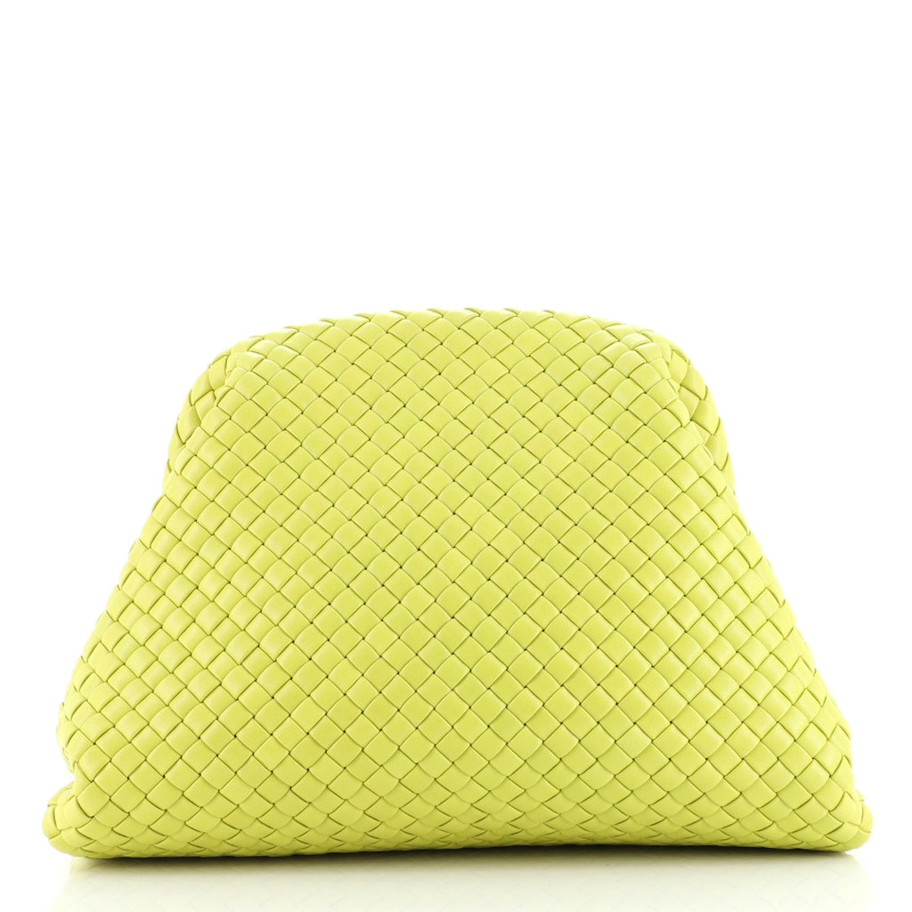 Frame Clutch Intrecciato Leather Large