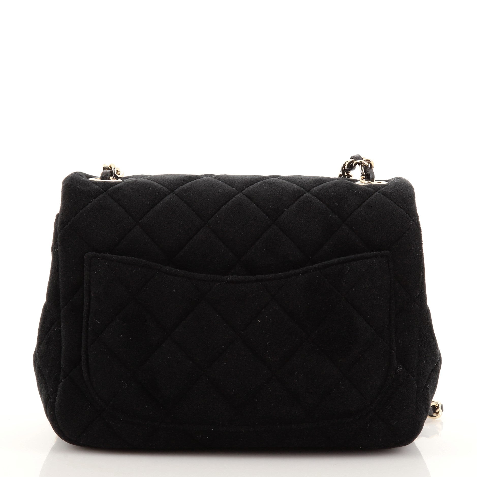 Pearl Crush Square Flap Bag Quilted Velvet with Crystal Detail Mini