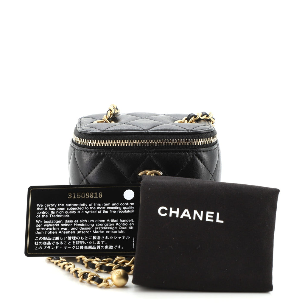 Classic Vanity Case with Chain Quilted Lambskin Mini