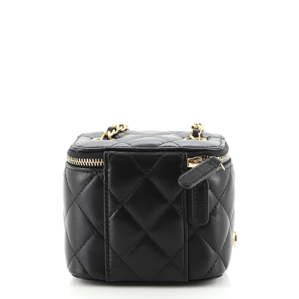 Classic Vanity Case with Chain Quilted Lambskin Mini