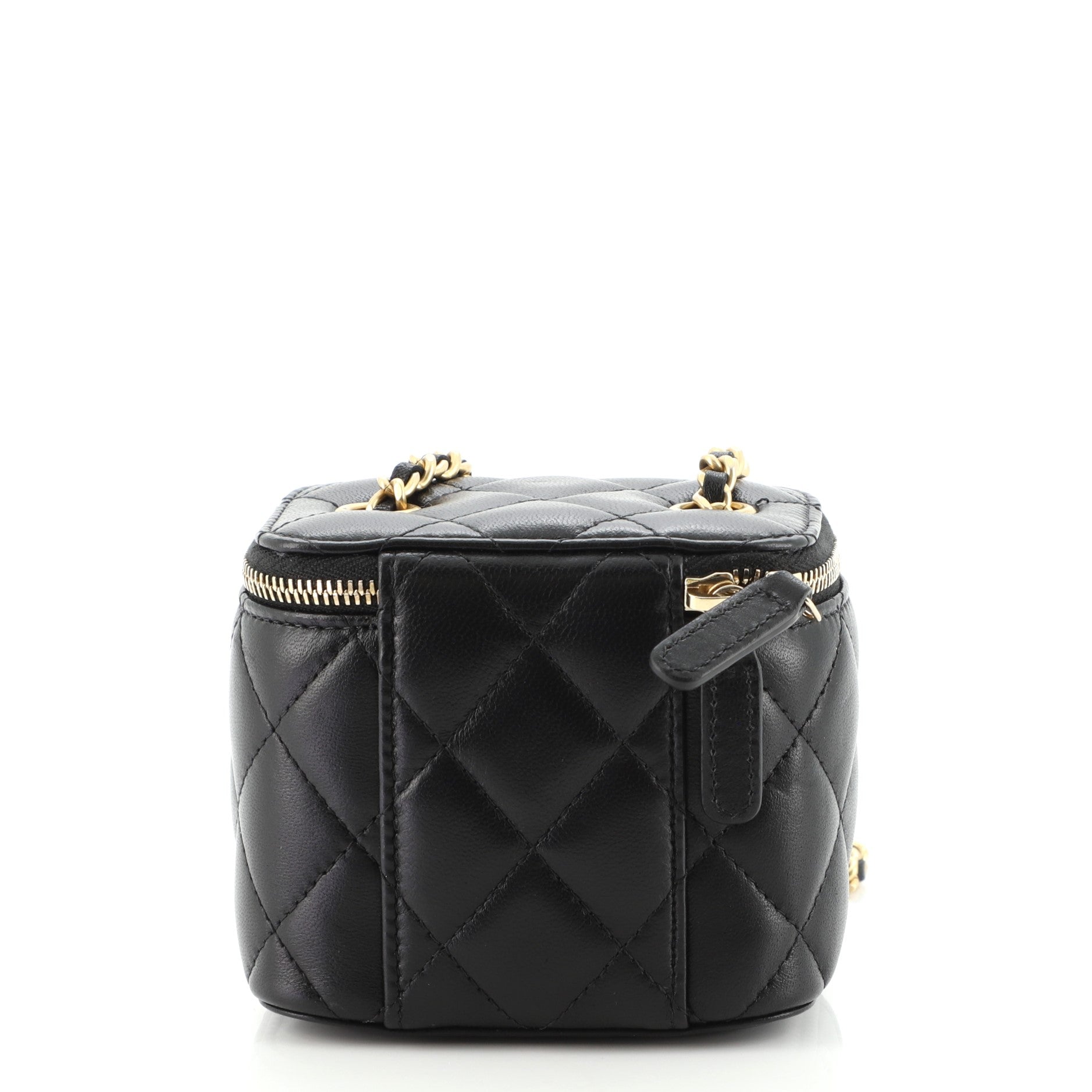 Classic Vanity Case with Chain Quilted Lambskin Mini