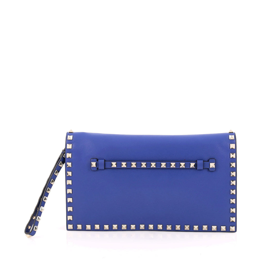 Rockstud Flap Clutch Leather