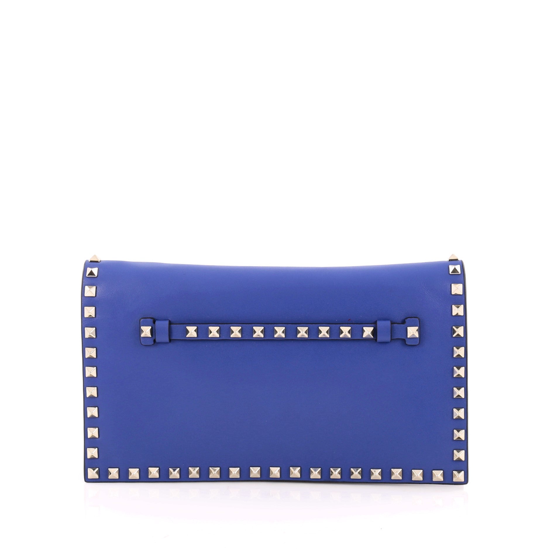Rockstud Flap Clutch Leather