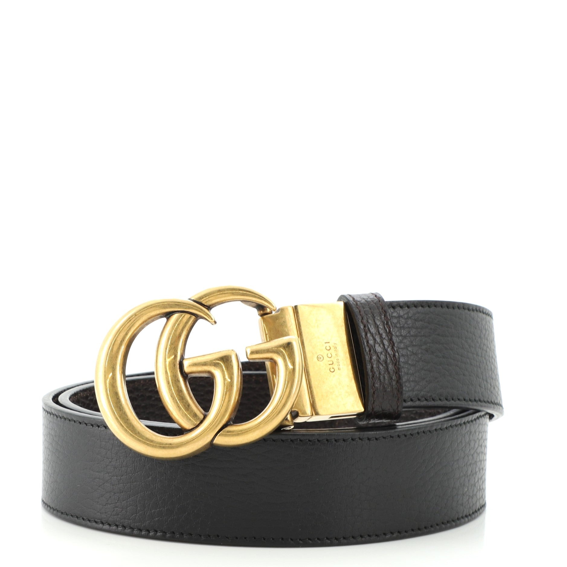 Double G Reversible Belt Leather Wide 90