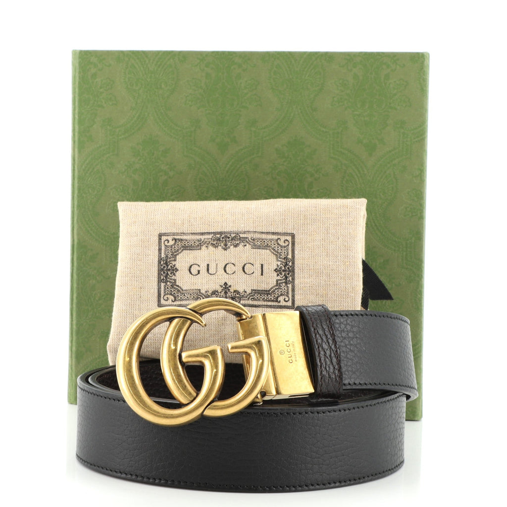 Double G Reversible Belt Leather Wide 90