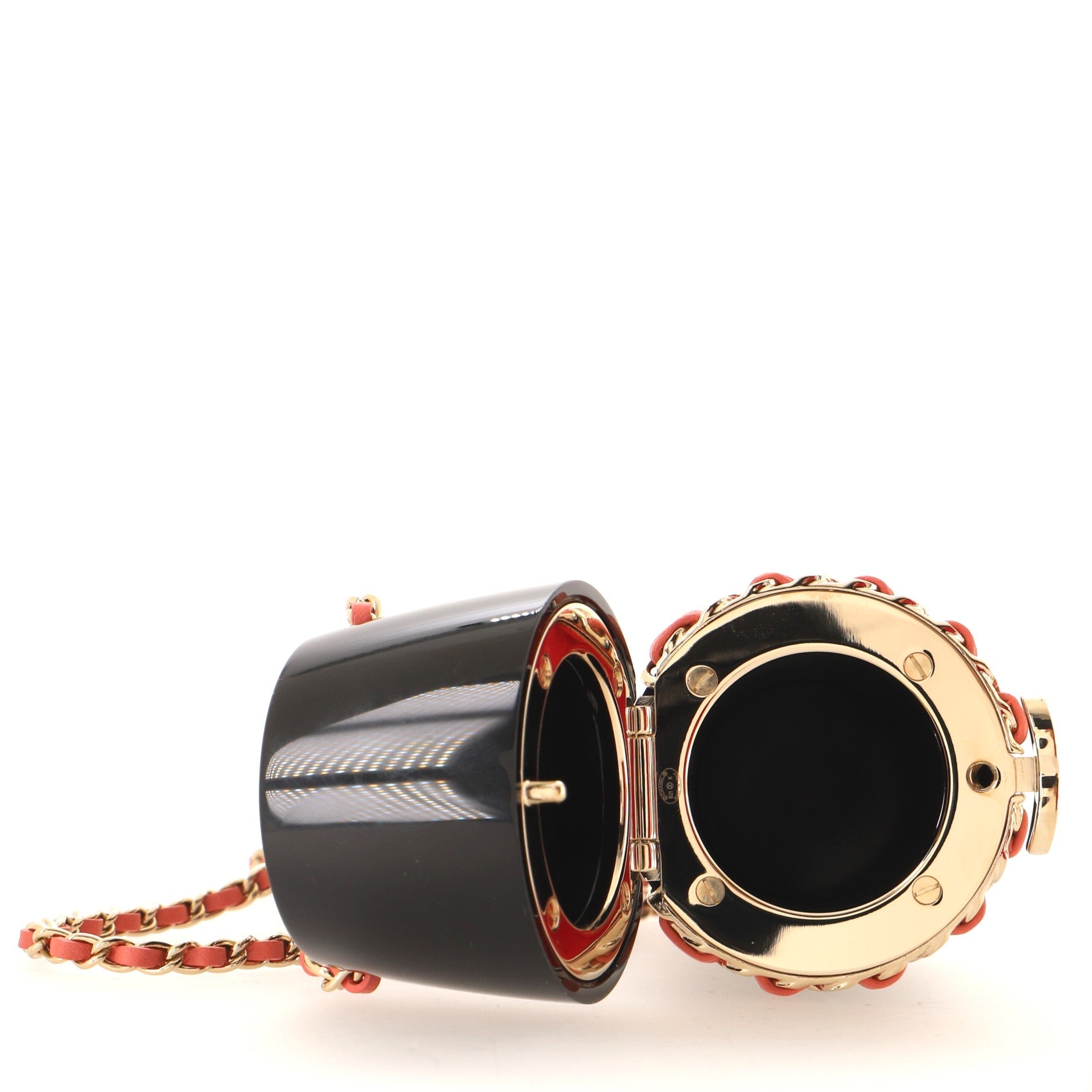 CC Case Chain Necklace Resin with Metal and Leather