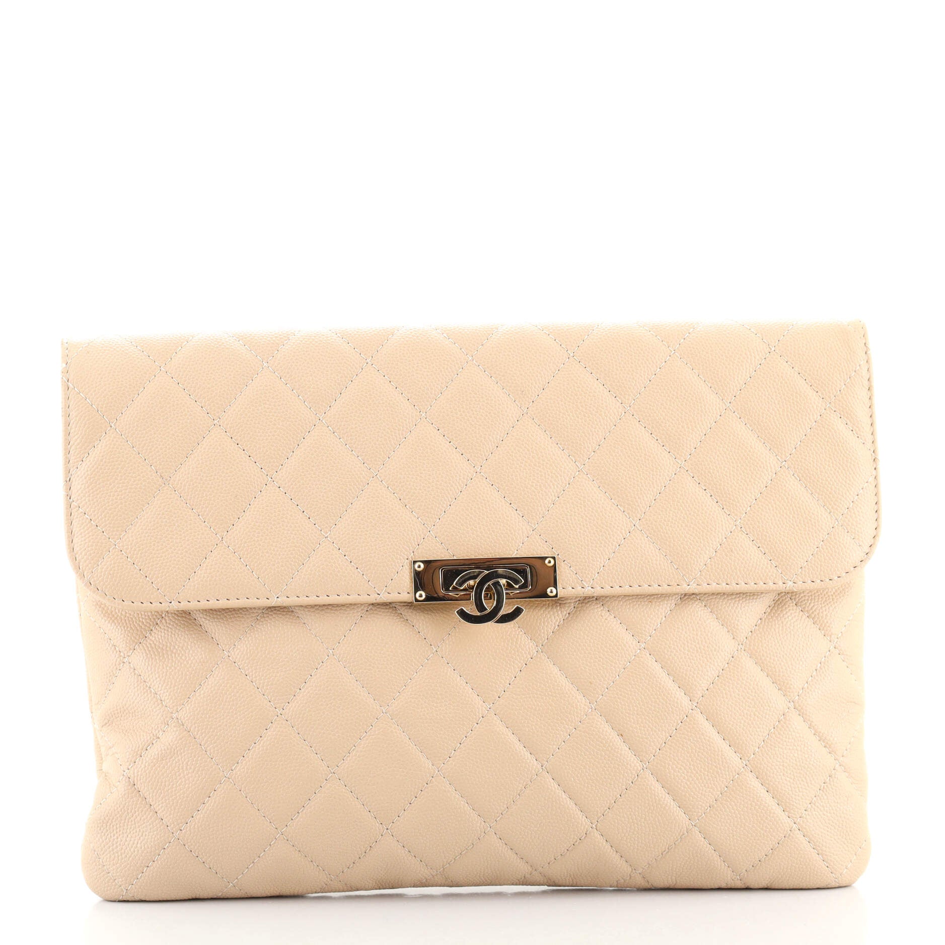 Golden Class O Case Clutch Quilted Caviar Medium