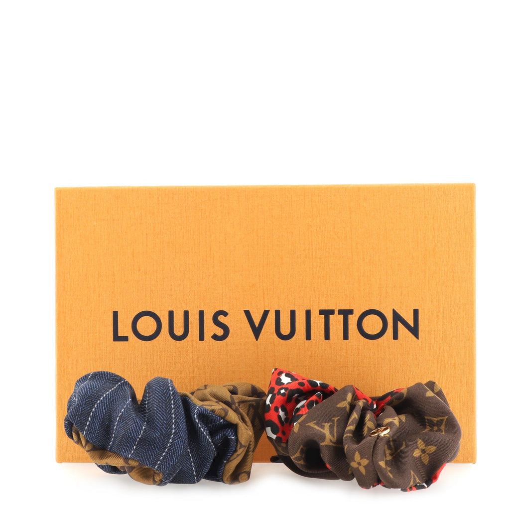 Vuittamins Scrunchies 2-Piece Set Monogram Silk XS