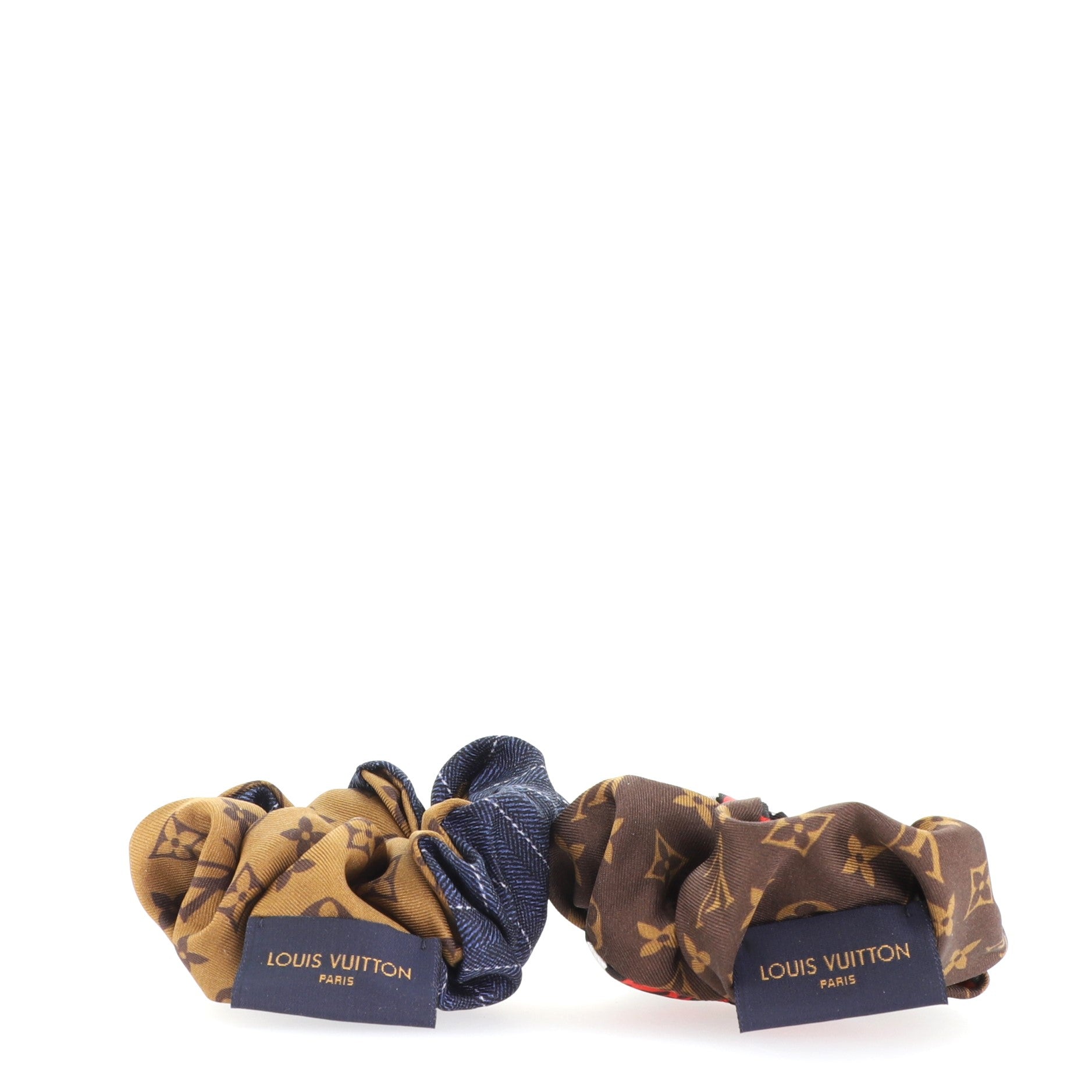 Vuittamins Scrunchies 2-Piece Set Monogram Silk XS