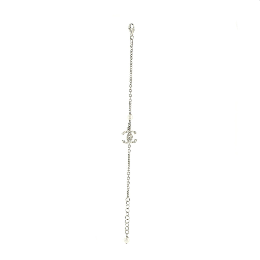 CC Chain Bracelet Metal with Faux Pearl
