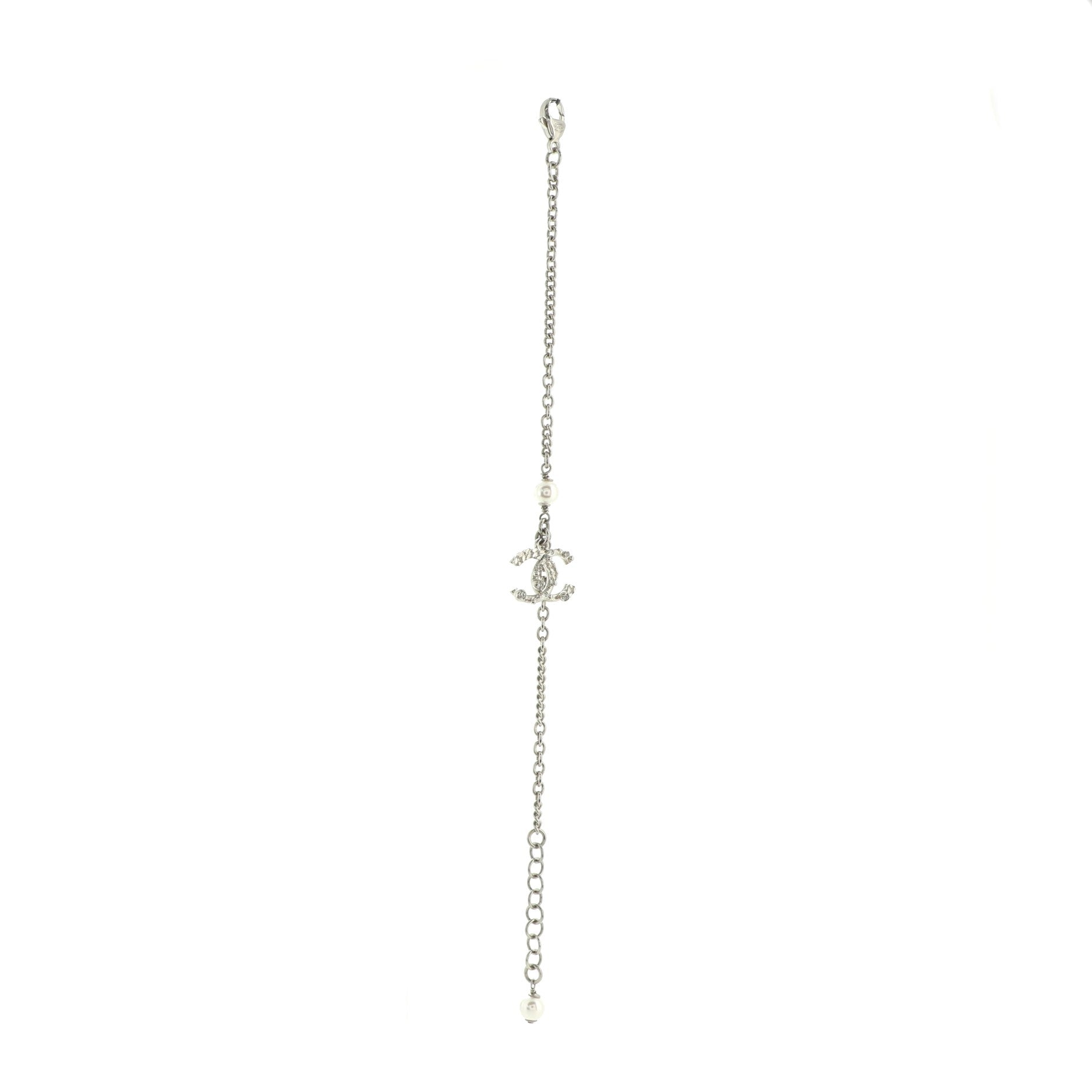 CC Chain Bracelet Metal with Faux Pearl