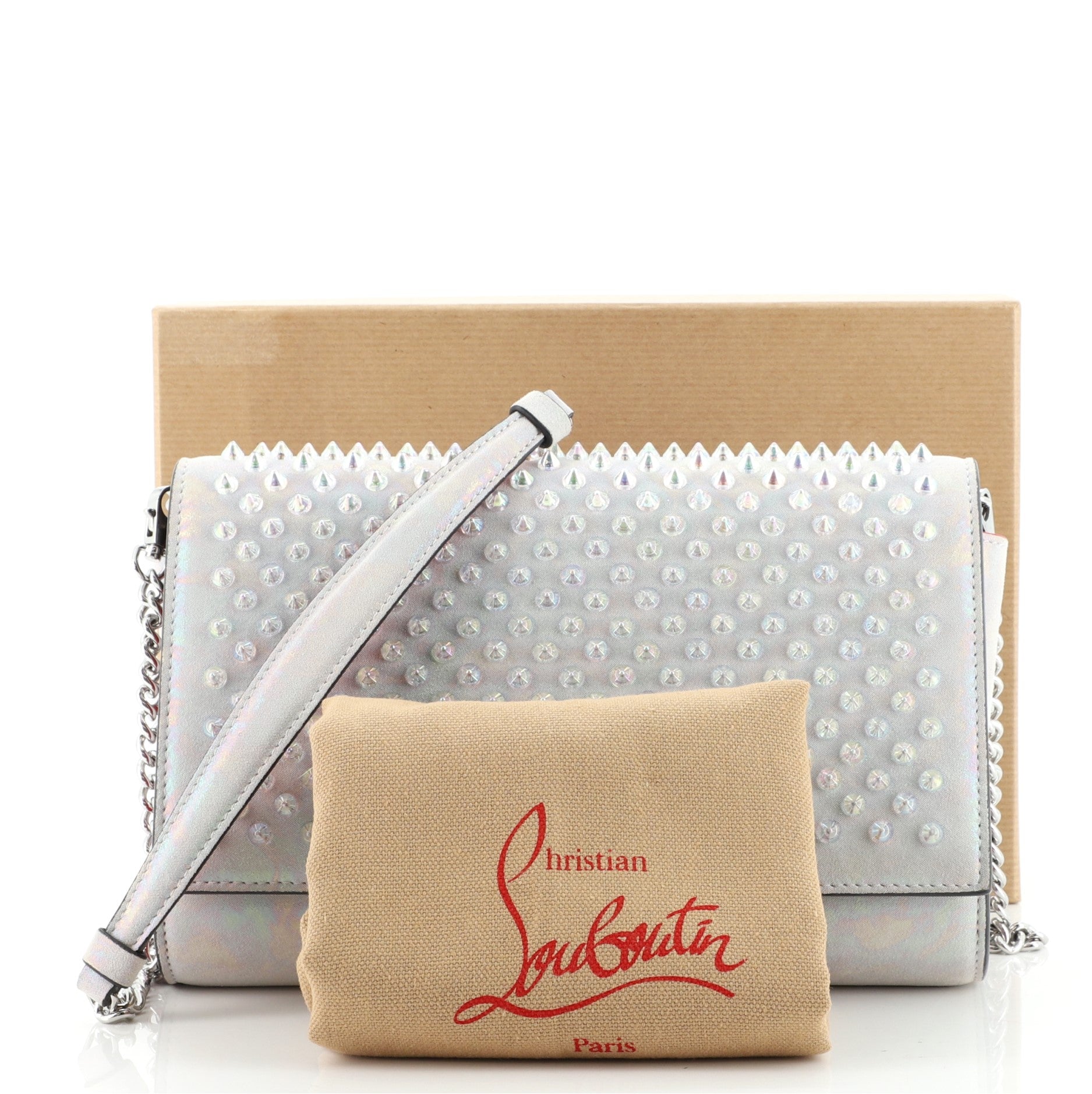 Paloma Clutch Spiked Holographic Leather