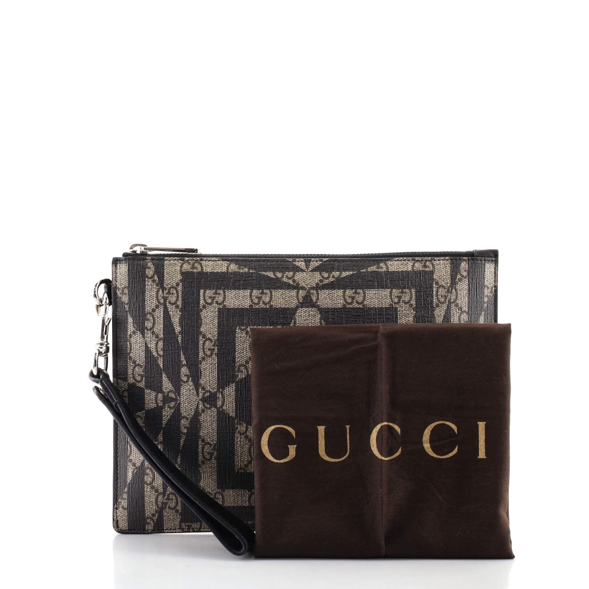Wristlet Clutch Caleido GG Coated Canvas