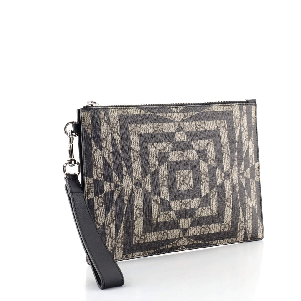 Wristlet Clutch Caleido GG Coated Canvas