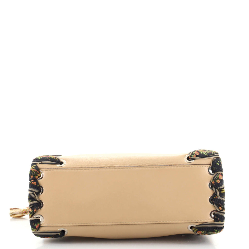 Peekaboo Bag Leather with Ribbon Whipstitch Mini