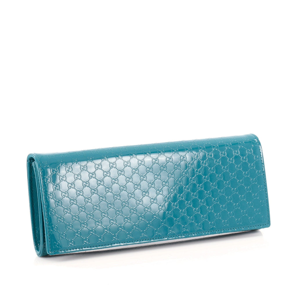 Broadway Clutch Patent Microguccissima Leather Medium