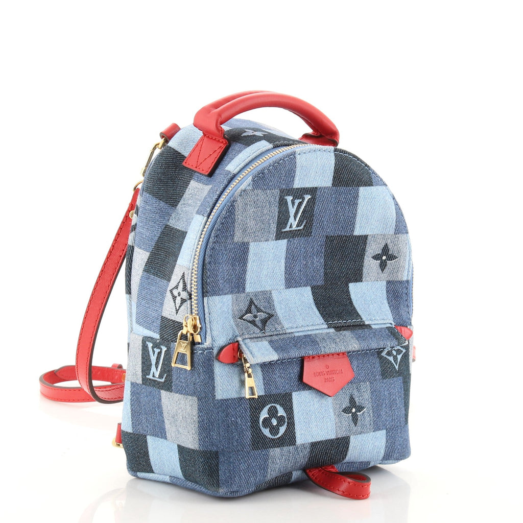 Palm Springs Backpack Damier and Monogram Patchwork Denim Mini