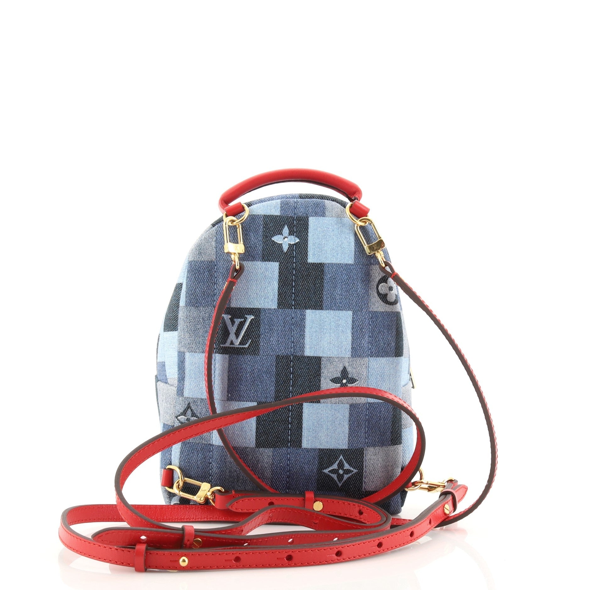 Palm Springs Backpack Damier and Monogram Patchwork Denim Mini