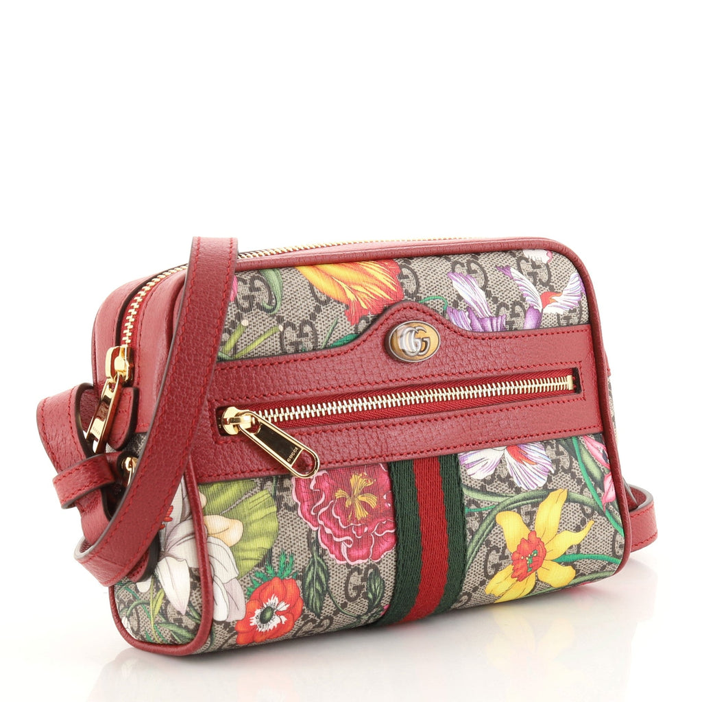 Ophidia Shoulder Bag Flora GG Coated Canvas Mini