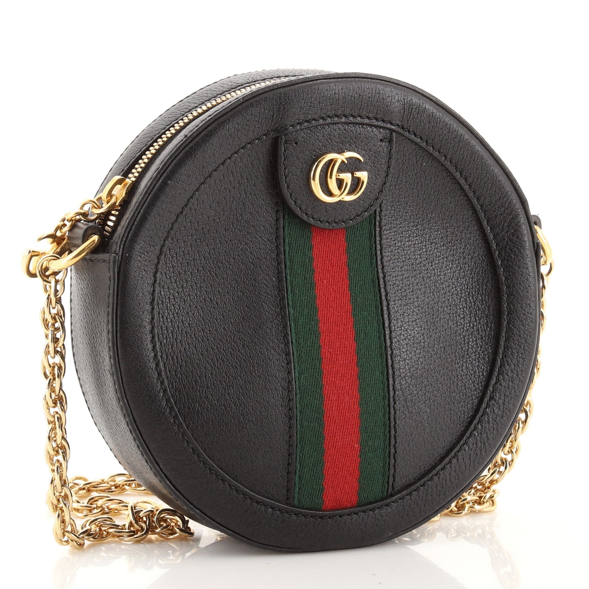 Ophidia Round Shoulder Bag Leather Mini