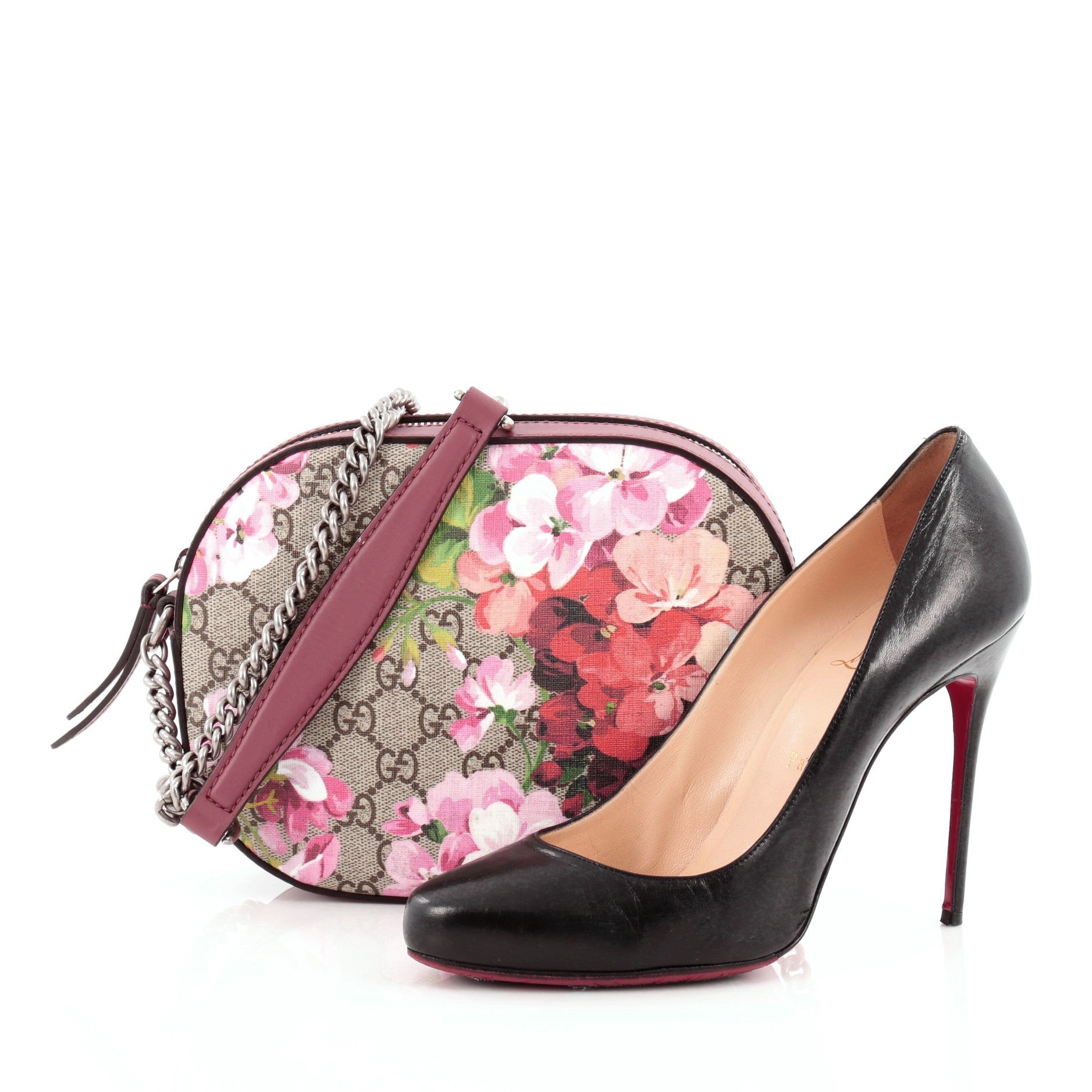 Chain Crossbody Bag Blooms Print GG Coated Canvas Mini