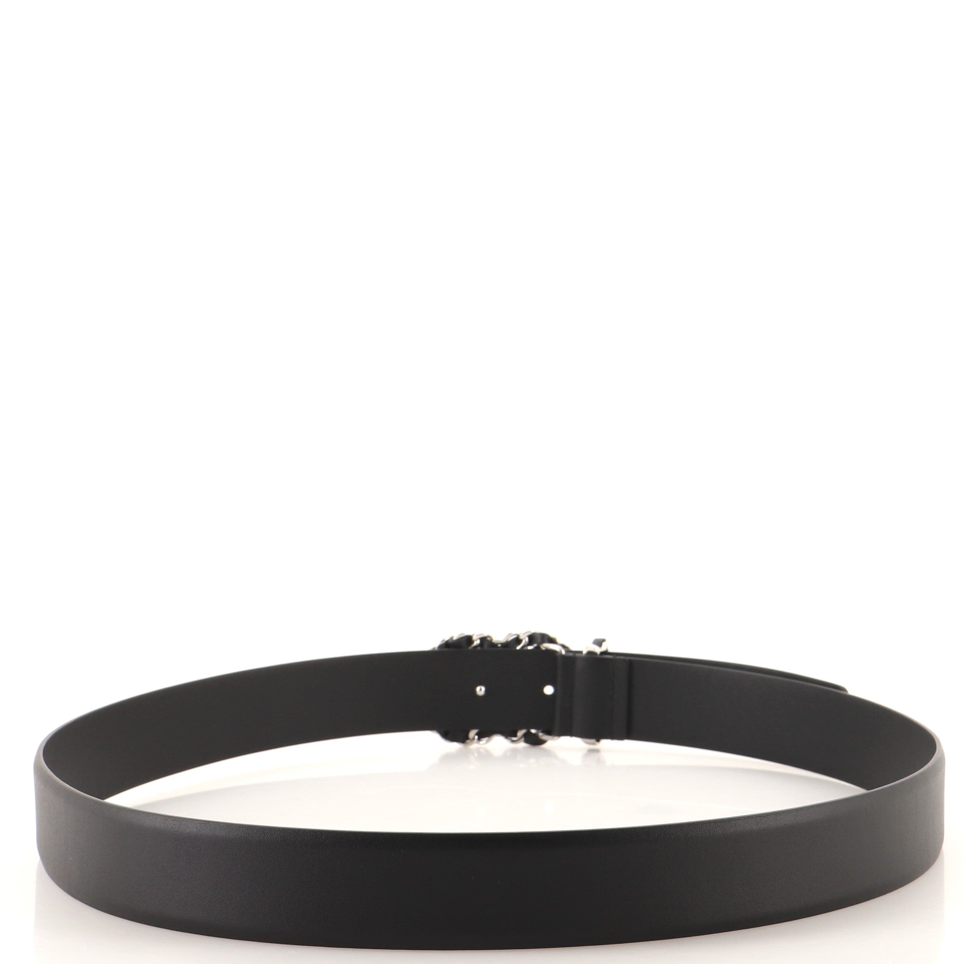 Woven Chain CC Buckle Belt Leather Medium 90