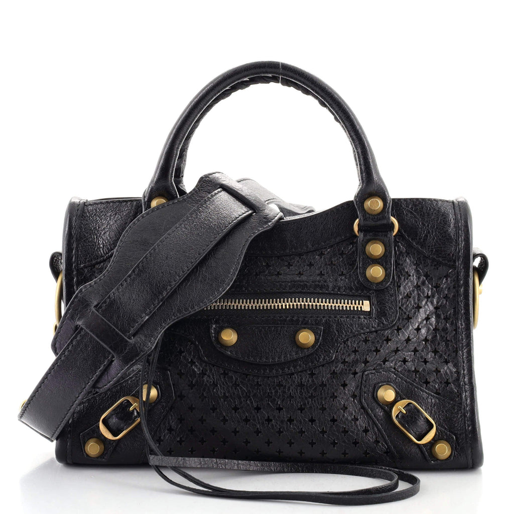 City Classic Studs Bag Perforated Leather Mini