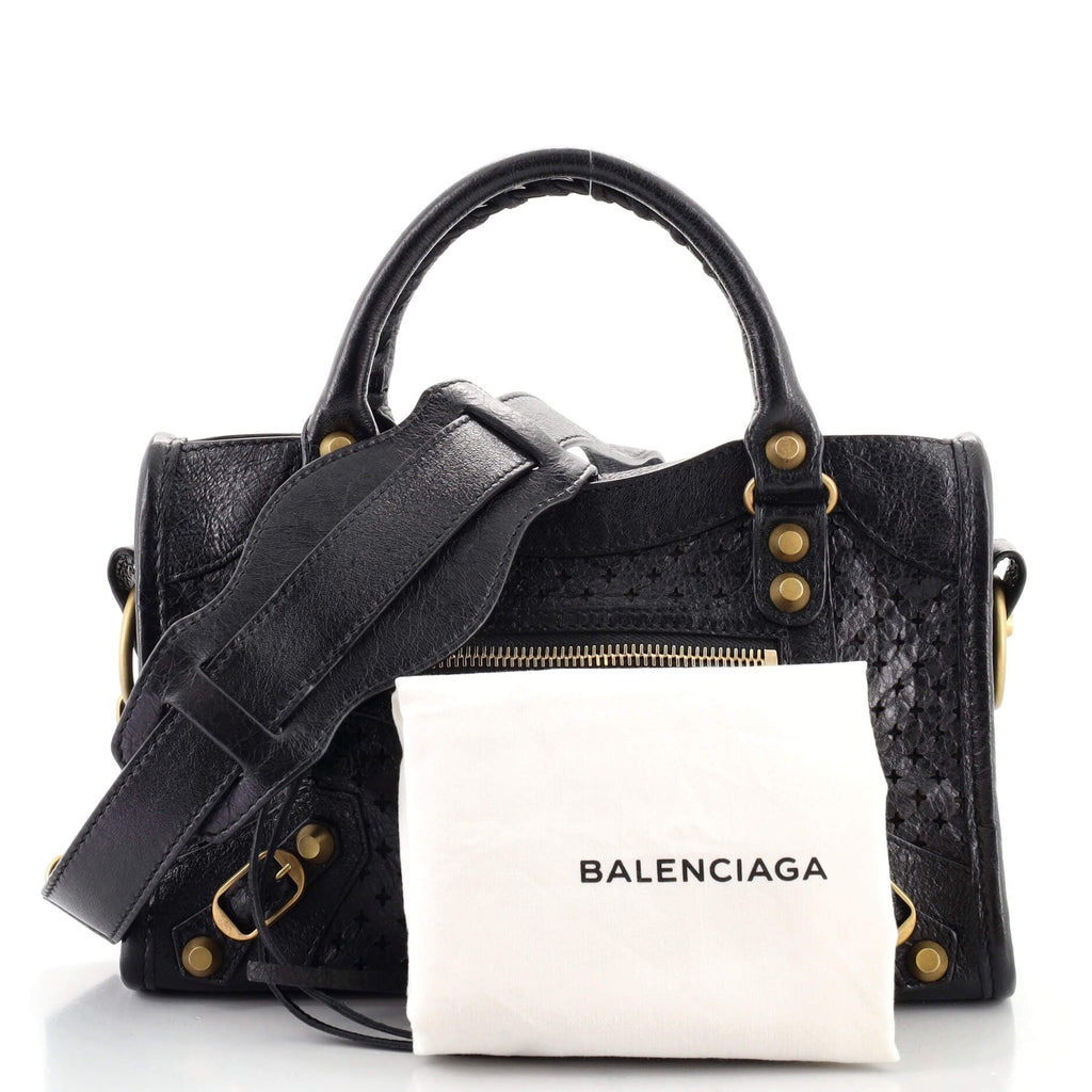 City Classic Studs Bag Perforated Leather Mini