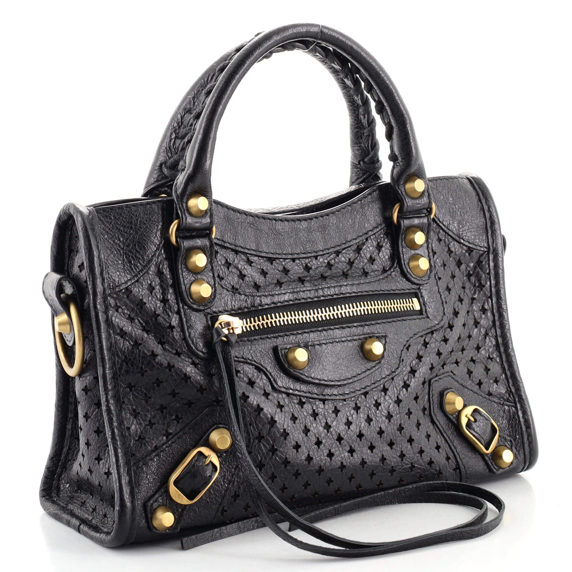 City Classic Studs Bag Perforated Leather Mini