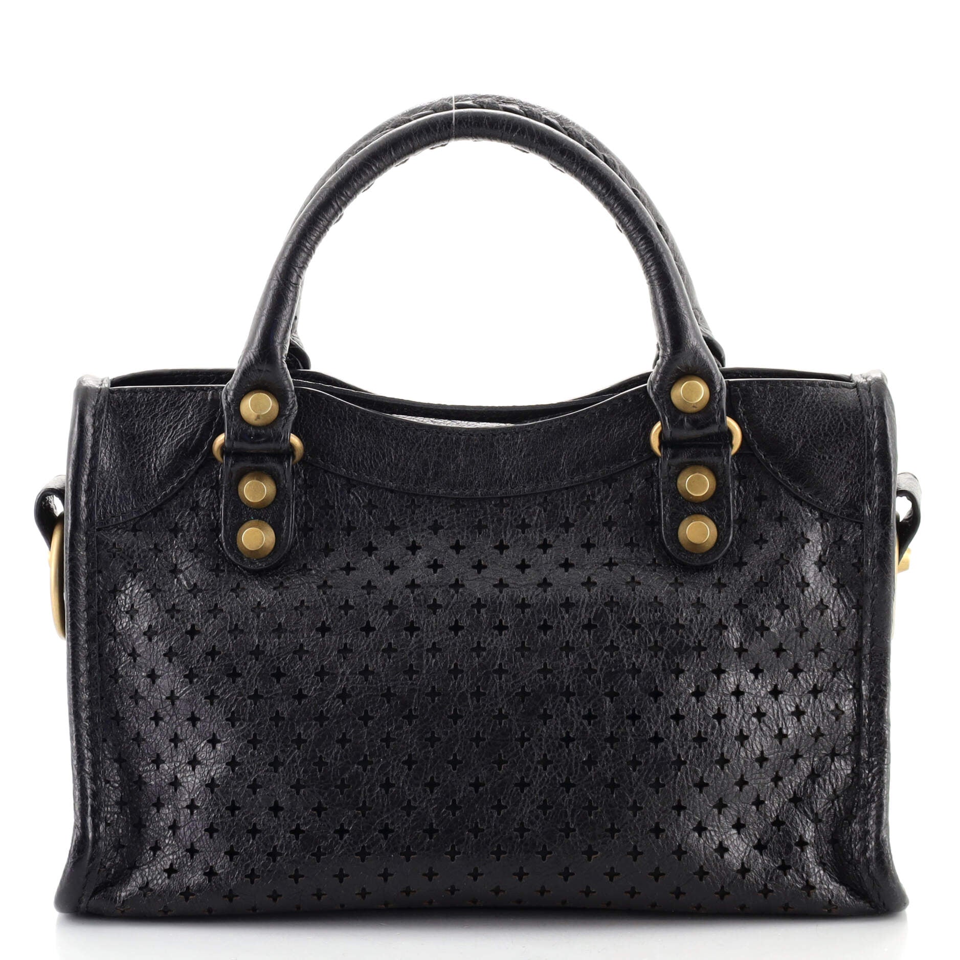 City Classic Studs Bag Perforated Leather Mini