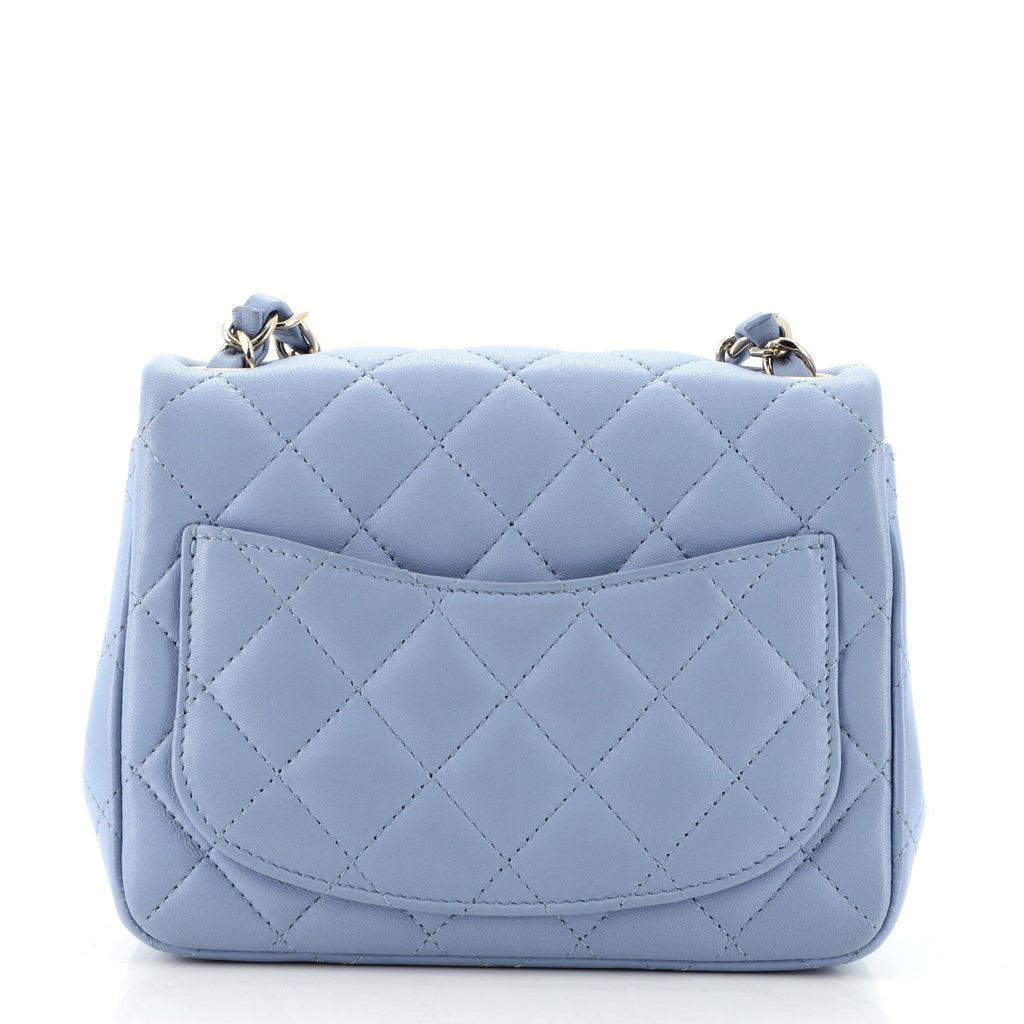 Square Classic Single Flap Bag Quilted Lambskin Mini