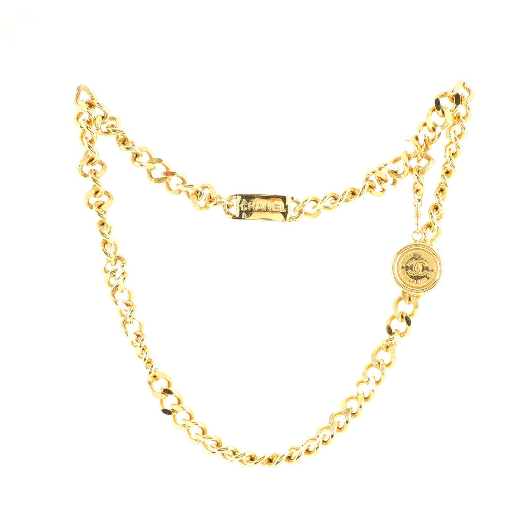 Vintage Medallion Chain Belt Metal 90