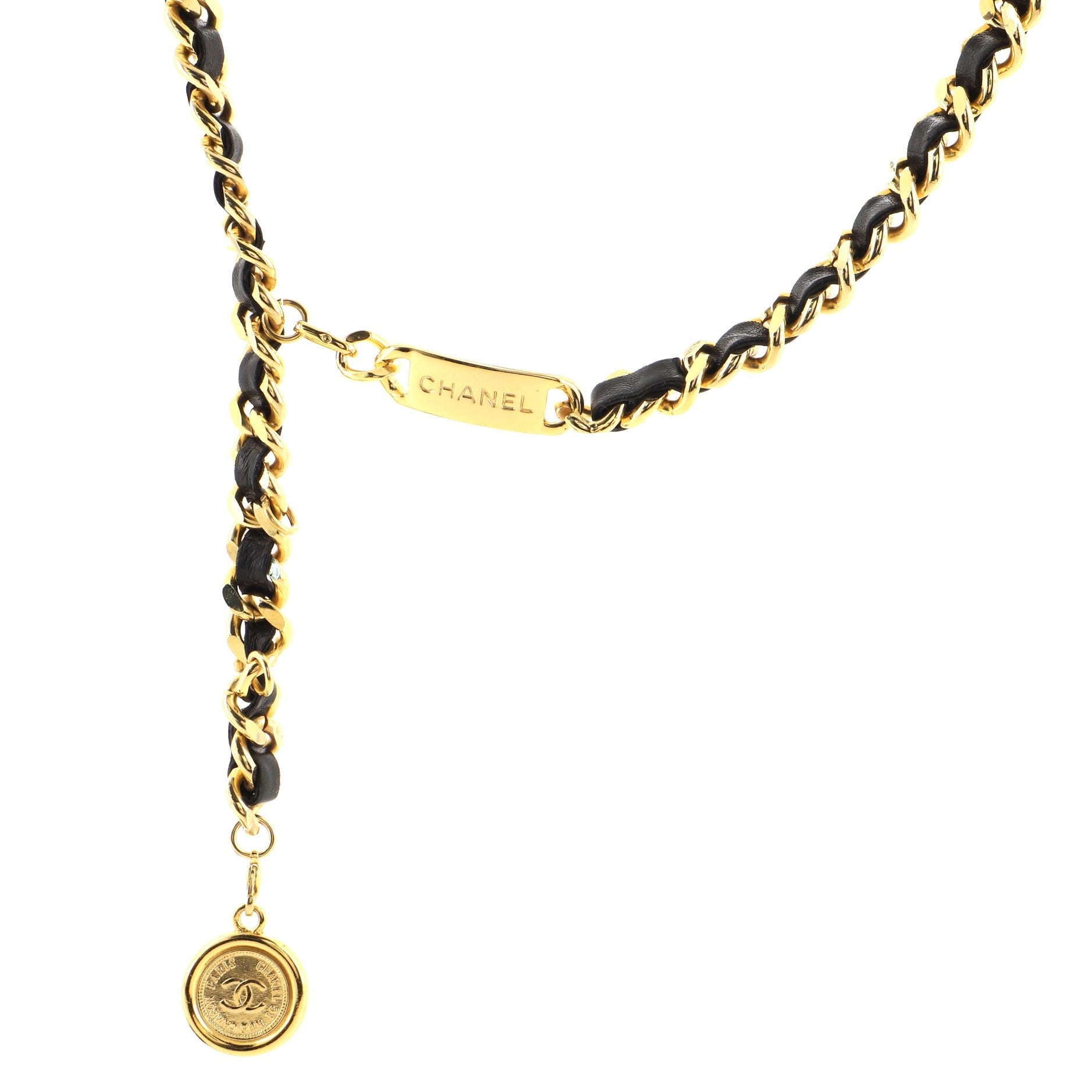 Vintage Medallion Chain Belt Metal and Leather 0