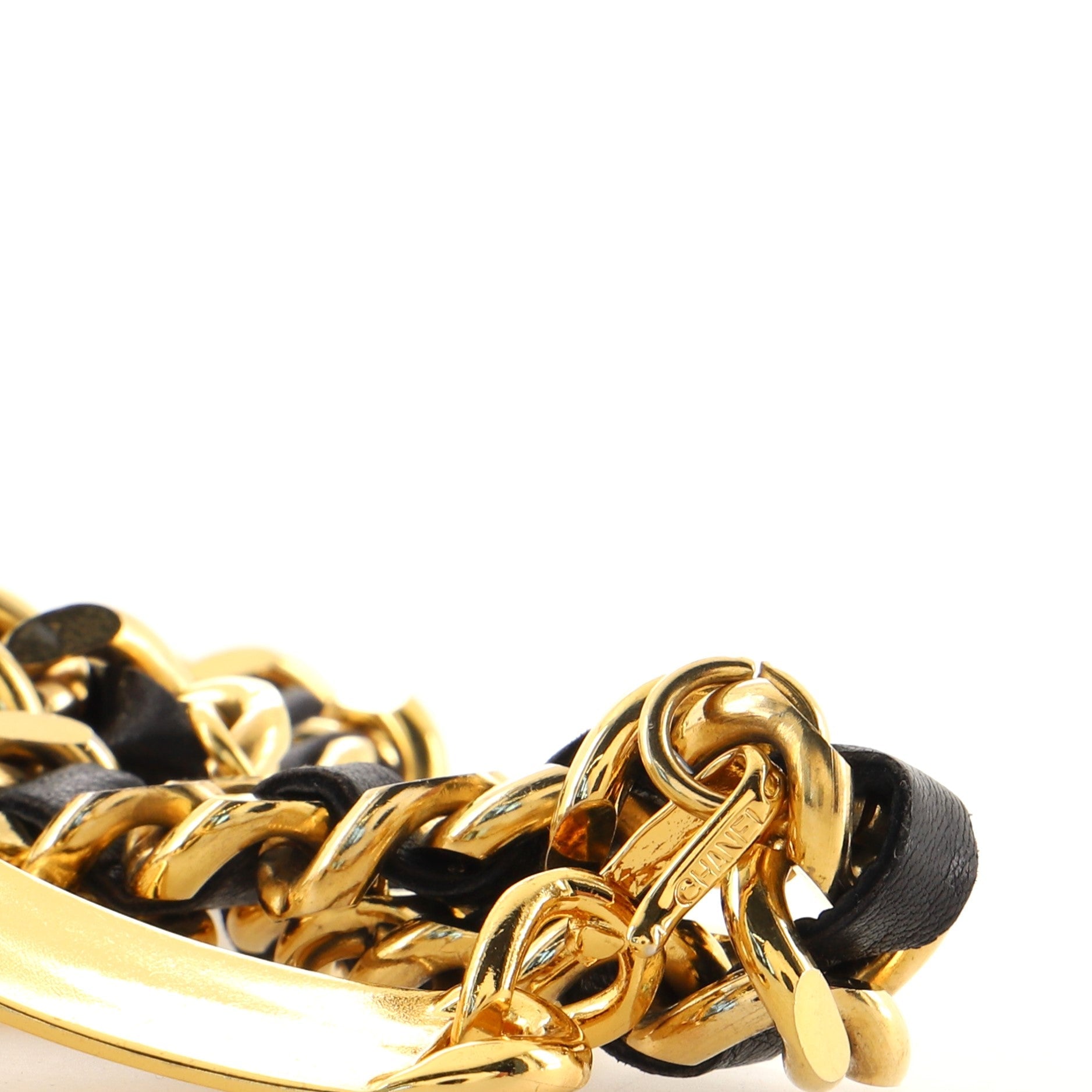 Vintage Medallion Chain Belt Metal and Leather 0