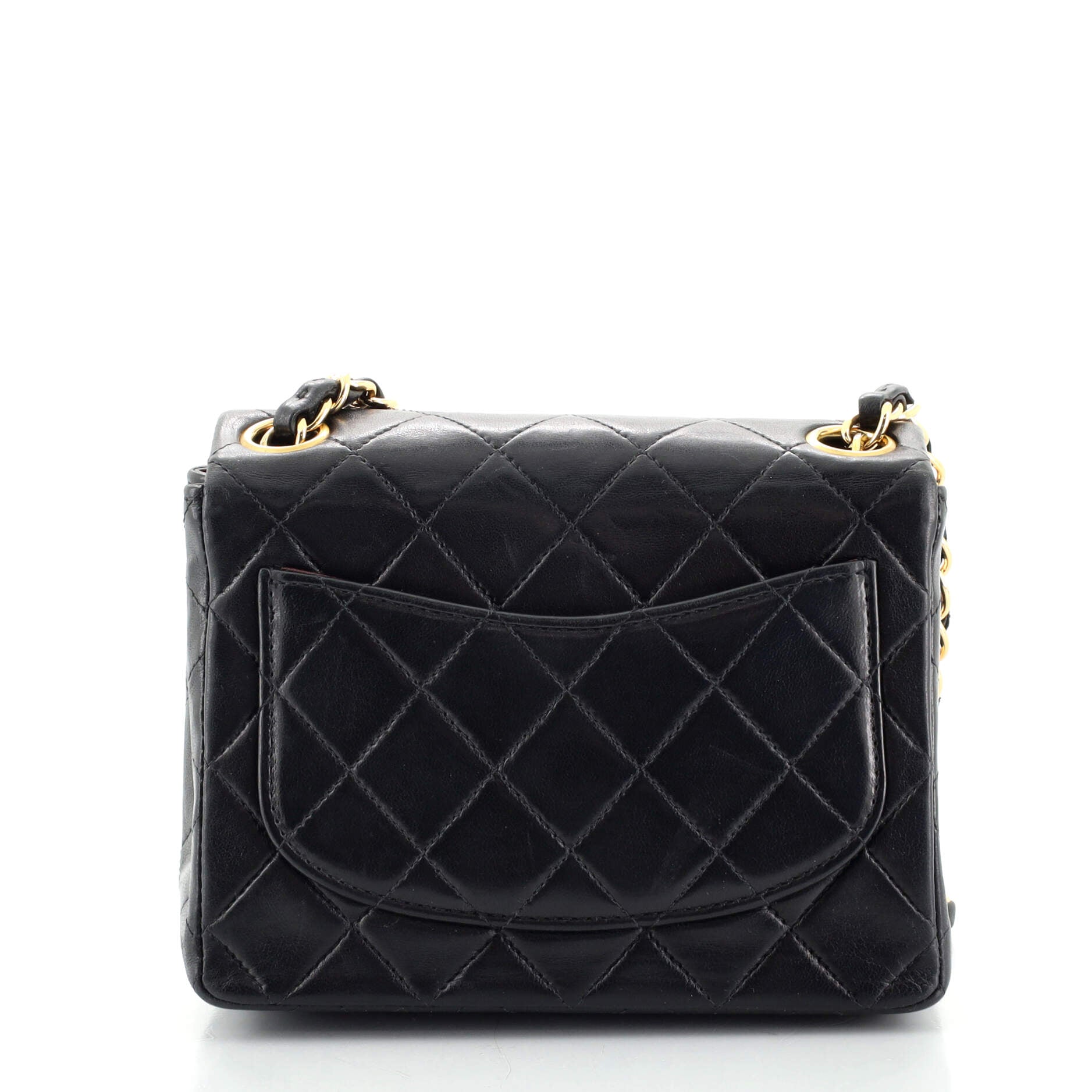 Vintage Square Classic Single Flap Bag Quilted Lambskin Mini