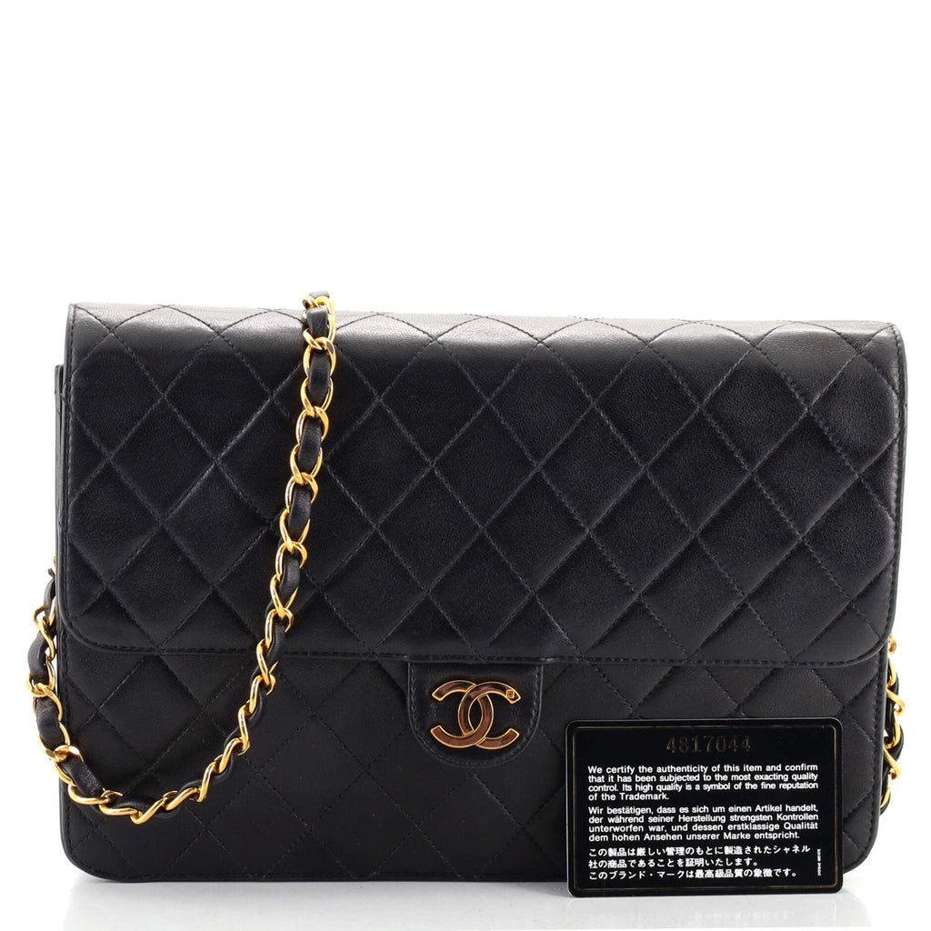 Vintage Clutch with Chain Quilted Leather Medium