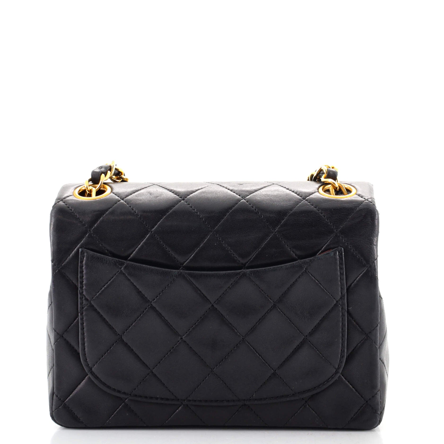 Vintage Square Classic Single Flap Bag Quilted Lambskin Mini