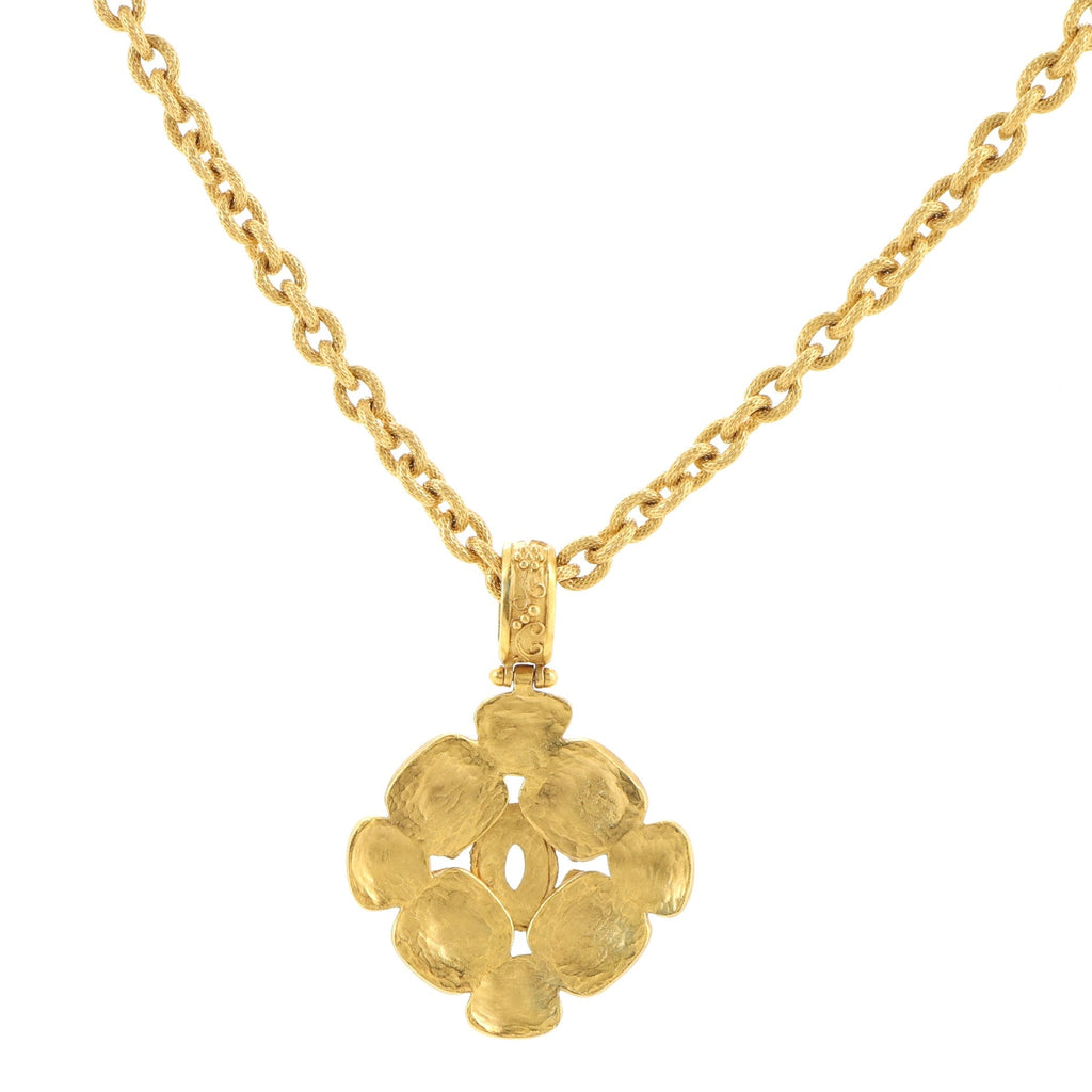 Vintage Clover Pendant Necklace Metal