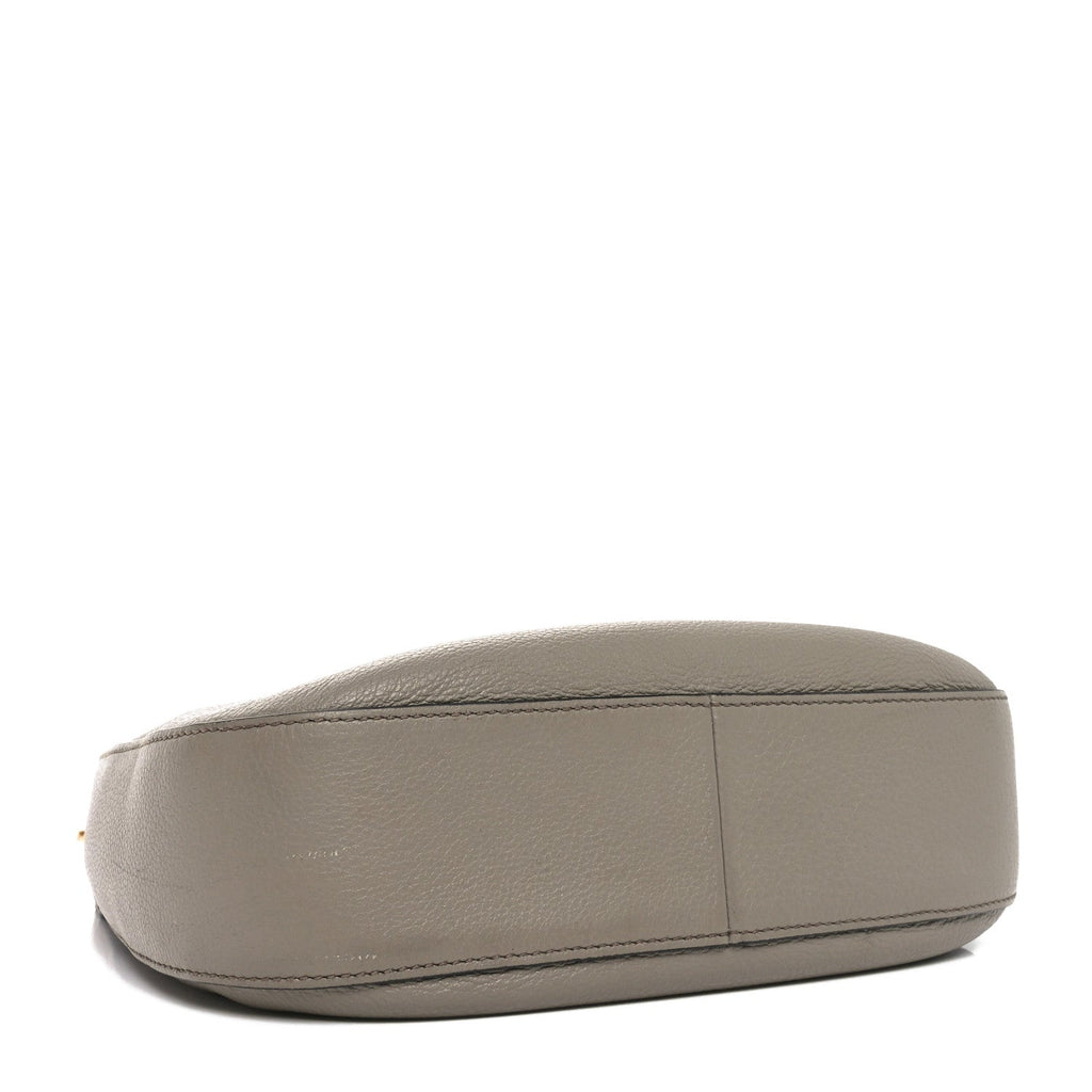 Vitello Daino Soft Zippered Messenger Hobo Argilla