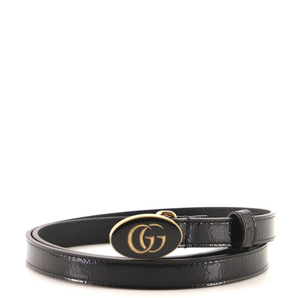 GG Oval Buckle Belt Patent with Enamel Thin 80