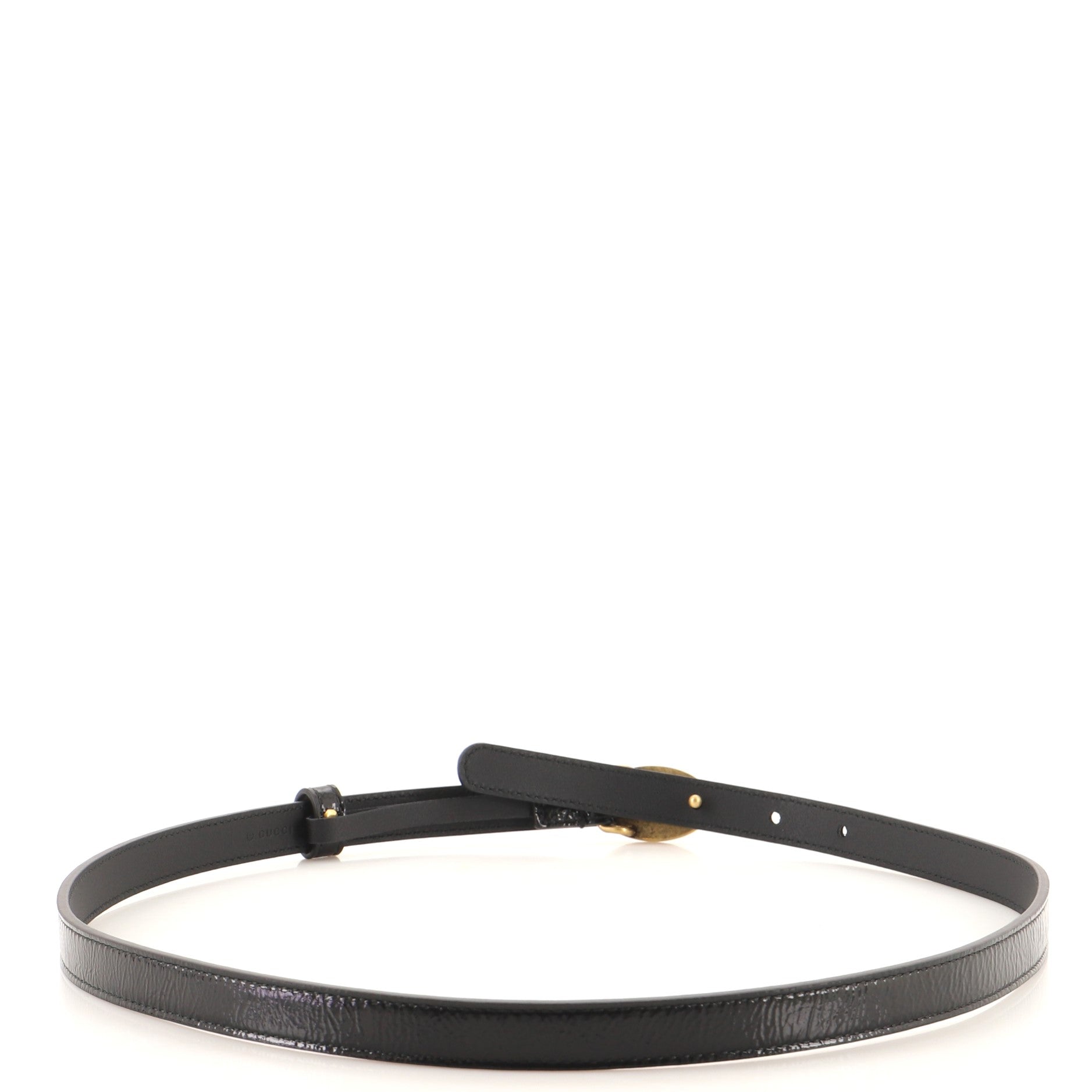 GG Oval Buckle Belt Patent with Enamel Thin 80