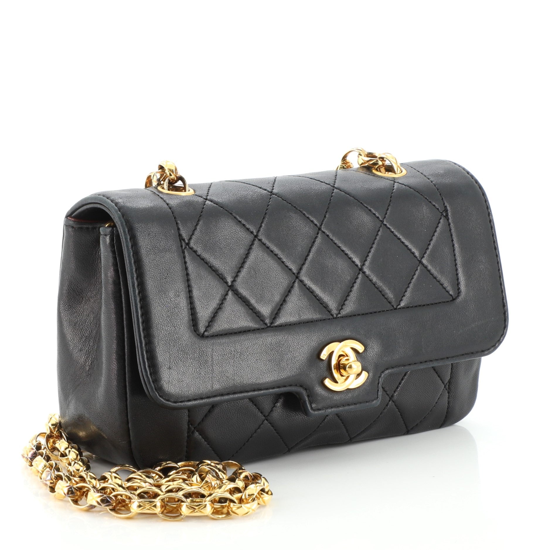 Vintage CC Chain Flap Bag Quilted Lambskin Mini