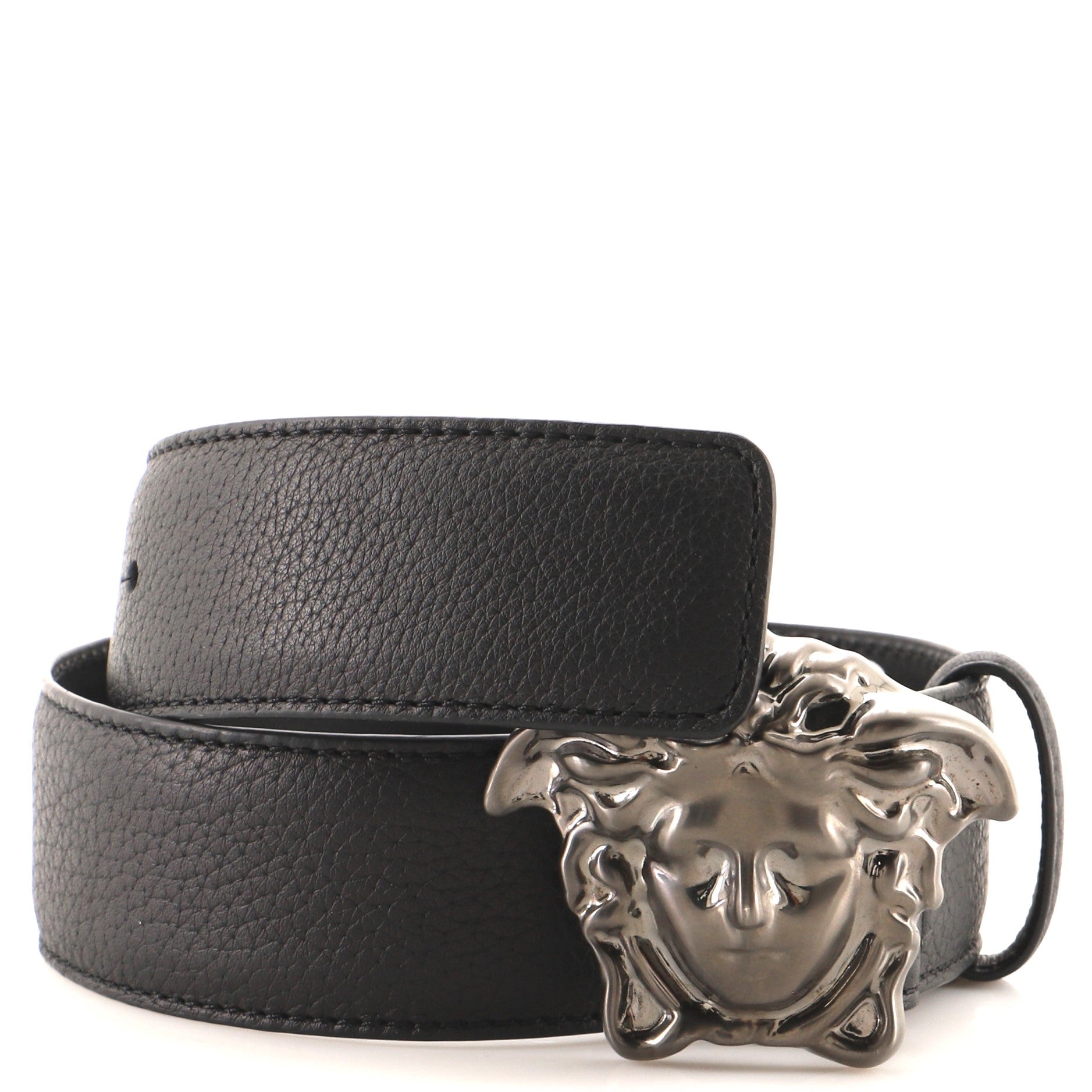 Medusa Buckle Belt Leather Wide 60